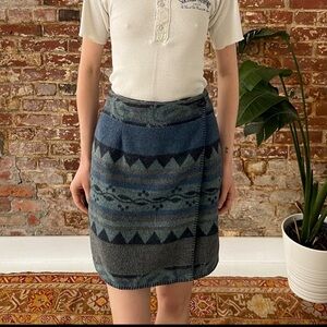 Vintage Wool Wrap Skirt - Hemmed